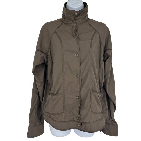 Columbia Titanium Omni Dry Brown Snap Button Front Lightweight Jacket Size L - Picture 2 of 15